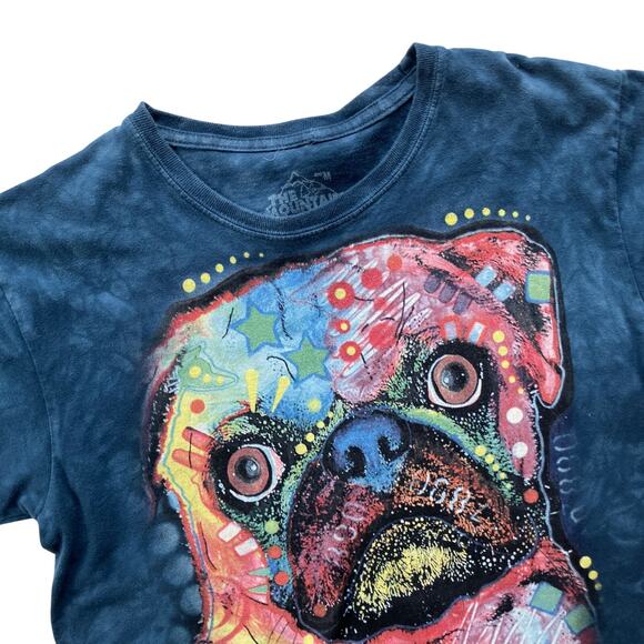 The Mountain Colorful Pug Cotton T-Shirt Size M Blue Multi - Picture 2 of 5